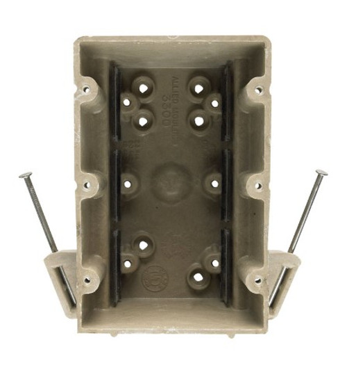 Allied Moulded 46 cu in Rectangle Fiberglass 3 gang Switch Box Beige