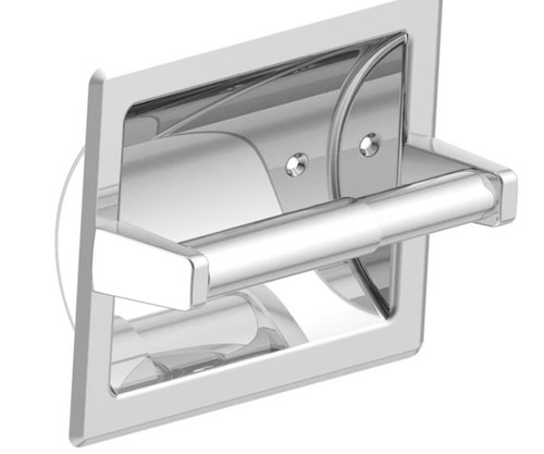 Project Source Seton Chrome Recessed Spring-loaded Toilet Paper Holder