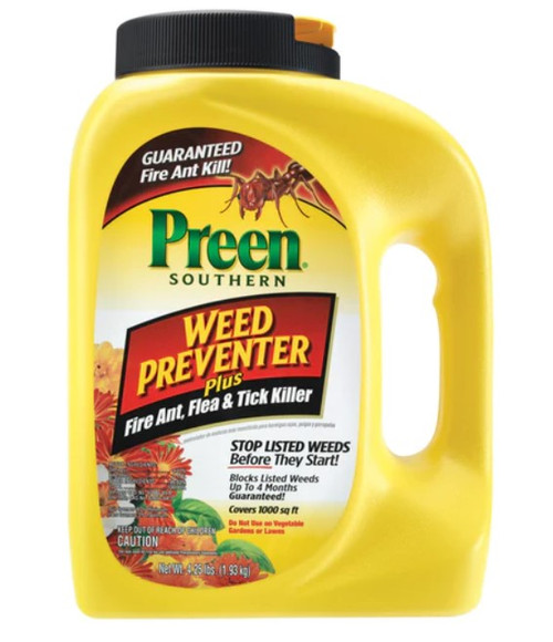 Preen 24-64033 Southern Weed Preventer Plus Fire Ant Flea & Tick Killer