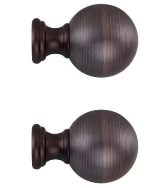 allen + roth 2-Pack Oil Rubbed Bronze Steel Curtain Rod Finials