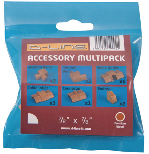 Cable and Cord Management - ¼ Round Premium Accessory Multipack - D-Line