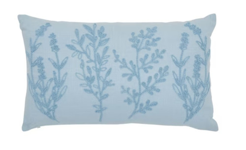 allen + roth 12-in x 20-in Light Blue Indoor Decorative Pillow