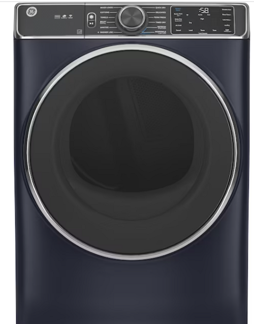 GE 7.8-cu ft Stackable Steam Cycle Smart Electric Dryer (Sapphire Blue)