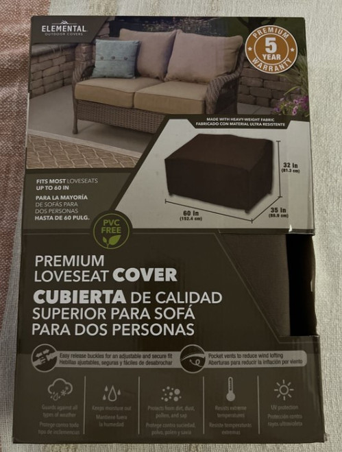 Elemental Premium 60" Loveseat Cover Dark Brown