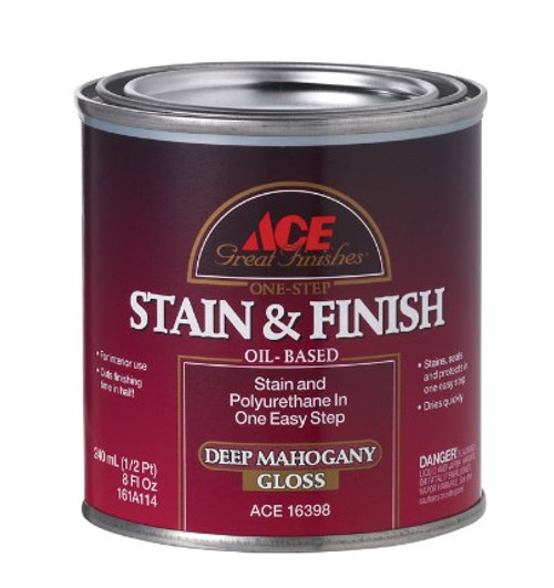 Ace Great Finishes Semi-Solid Gloss Deep Mahogany Oil-Based Wood Stain and Sealer 0.5 pt