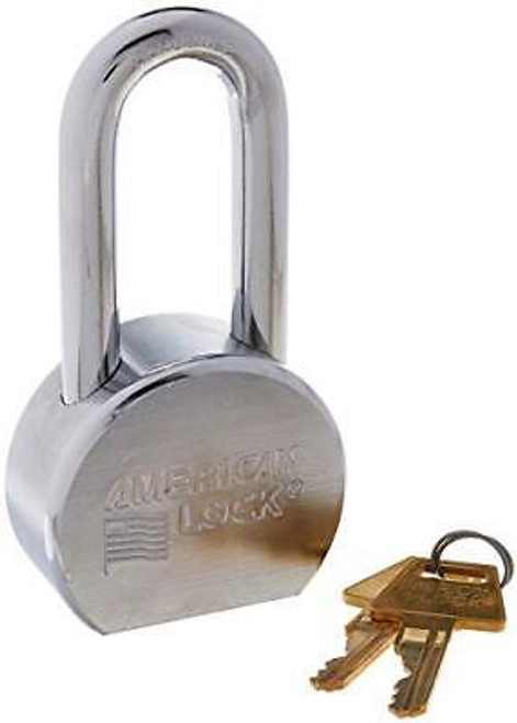 MASTERLOCK A701KA27244 Lock Round, Solid Steel, Chrome Plated, 2-1/2"