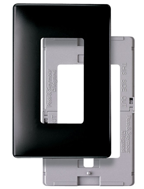 Pass & Seymour Radiant Black 1 gang Plastic Decorator Wall Plate