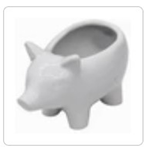 Leisure Arts Ceramic 3.5" White Pig Vase