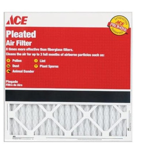 Ace 20 in. W X 20 in. H X 1 in. D Cotton 8 MERV Pleated Air Filter 1 pk