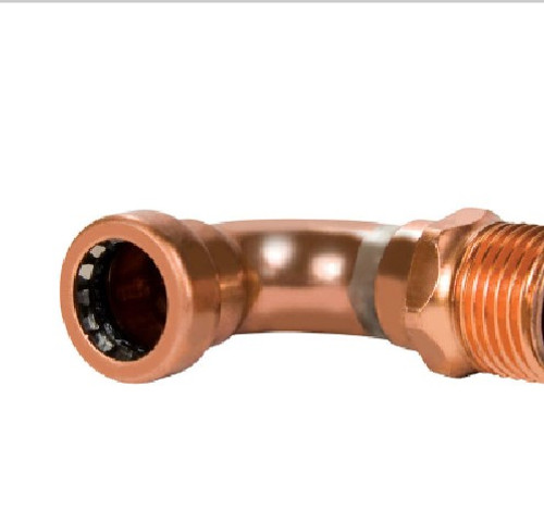 CopperLoc 1/2 in. Push X 1/2 in. D MPT Copper 90 Degree Elbow