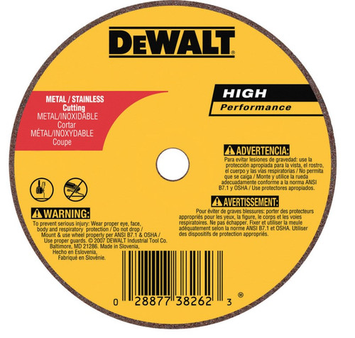 DeWalt High Performance 2-1/2 in. D X 1/4 in. Aluminum Oxide Cut-Off Wheel