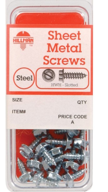 Hillman No. 6 X 1 in. L Slotted Hex Head Sheet Metal Screws 12