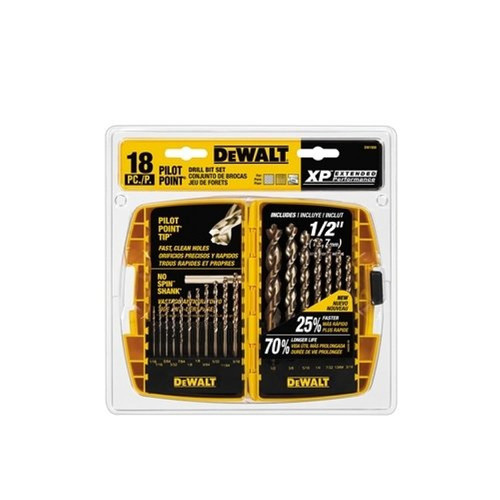 DEWALT DW1958 Bit Drill Set Gold Ferous 18Pc