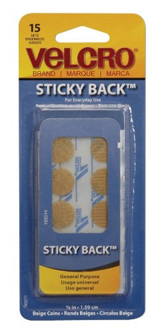 Fabric Hook and Eye USA 90071 15 Count .63 in. Beige Sticky Back Coins