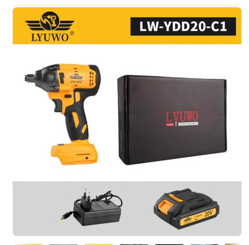 LYUWO Electric Wrench 350NM Brushless Electric Wrench High Torque Air Cannon Heavy Duty Automobile Repair High Power Impact Plat