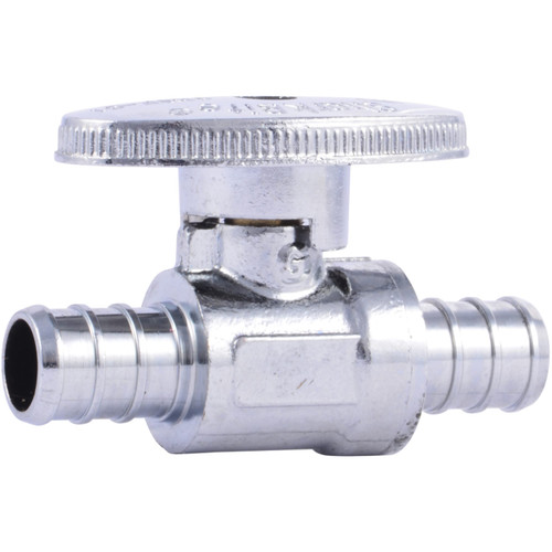 SharkBite 1/2 Inch Crimp Multi-Turn Straight Stop, Brass Plumbing Fitting, PEX Pipe, PE-RT, 23063LF