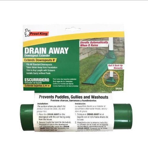 Frost King Drain Away 7 in. H x 7 in. W x 8 ft. L Green Plastic K Downspout Extension