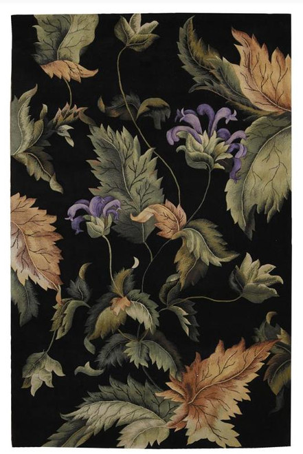 Nourison Home Area Rugs Tropics TS05 Black 8'x11' Rug