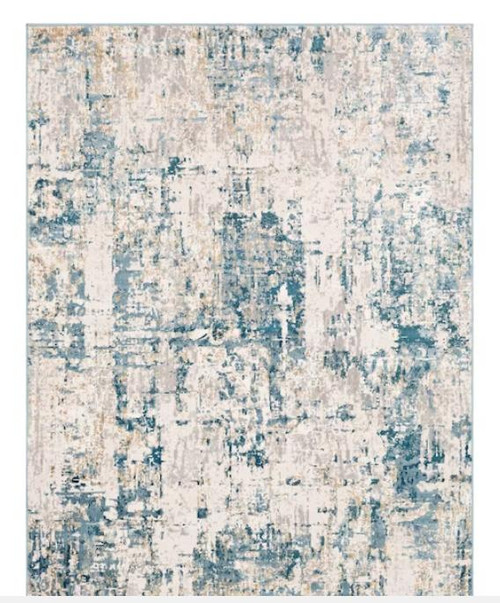 Origin 21 with STAINMASTER Quatro 2 x 8 Dark Blue Indoor Abstract Runner Rug