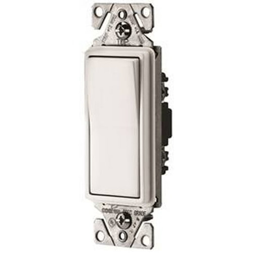 Eaton Wiring Devices 7500 Series 7501W Rocker Switch  120/277 V  Strap Mounting  Thermoplastic  White