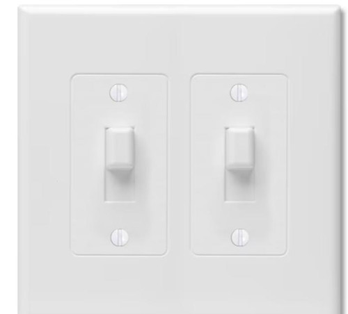 TayMac Revive 2-Gang Midsize White Polycarbonate Indoor Toggle/Duplex Wall Plate