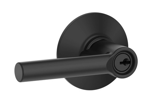 SCHLAGE F51VBRW622 Matte Black Broadway Lever Keyed Entry Lock