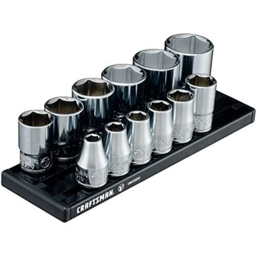 Craftsman V-SERIES Socket Set, Shallow SAE, 3/8 Inch Drive, 12 Piece (CMMT17330V)