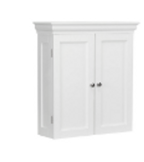 Teamson Home Broadway Two Door Wall Cabinet with Two Contemporary Style Doors White BOX DAMAGED