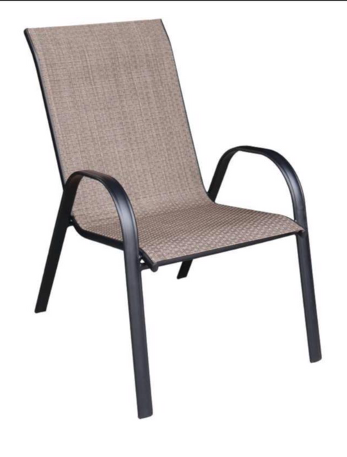 Living Accents Black Steel Frame Sling Chair Tan