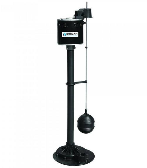 Burcam 1/3 HP 3,000 gph Thermoplastic Vertical Float Switch AC Pedestal Sump Pump