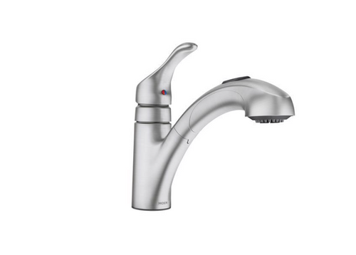 Moen Renzo One Handle Stainless Steel Pull-Out Kitchen Faucet