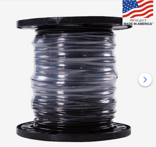 Southwire 500-ft 6-awg Stranded Black Copper Thhn Wire