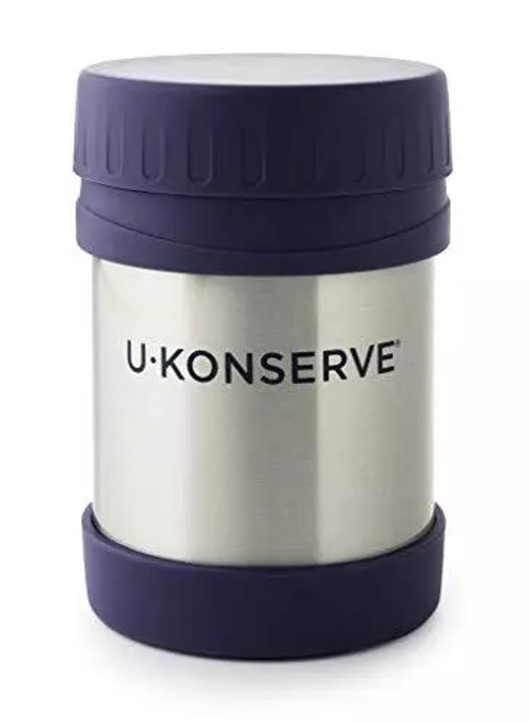 U Konserve Stainless Steel Insulated Food Jar 12oz - Leak-Proof Ocean Blue Li...