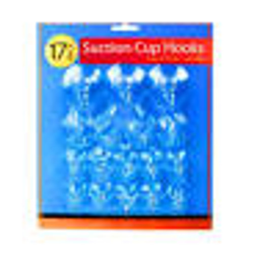 17pc Clear Suction Cup Hooks