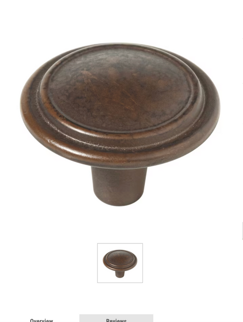 Liberty P40052W-RUS 1 1/4" Round Ring Round Cabinet Knob Rust Finish