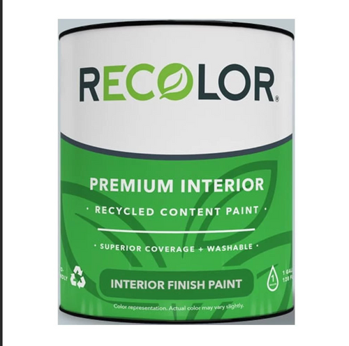 RECOLOR Premium Interior Recycled Content Paint, Eggshell Finish, Storm - 1 Gallon