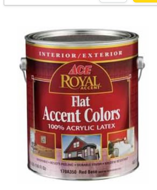 Ace PAINT DIVISION 170A350-6 ROYAL INTERIOR/EXTERIOR ACRYLIC LATEX FLAT BASE GALLON