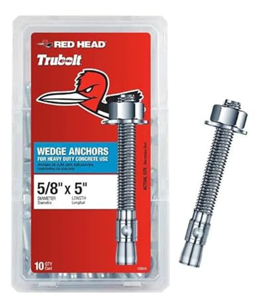 Red Head 5/8 in. x 5 in. Wedge Anchor 10CT