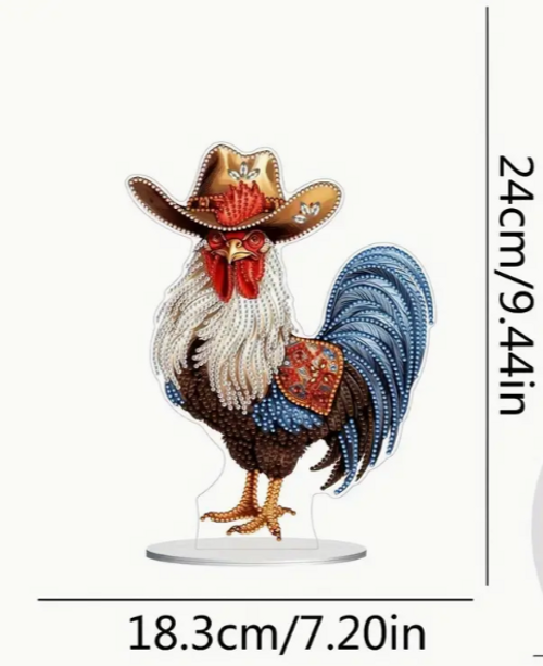 1pc Cowboy Animal Rooster Pattern Diamond Art