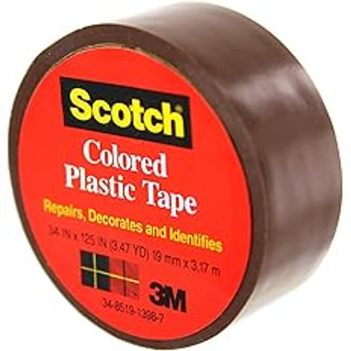 3/4" X 125" Scotch Brown Plastic Tape (Pack of 6) [Set of 6]