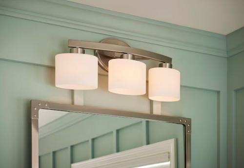 Merington 21.5-in 3-Light Brushed Nickel Transitional Vanity Light