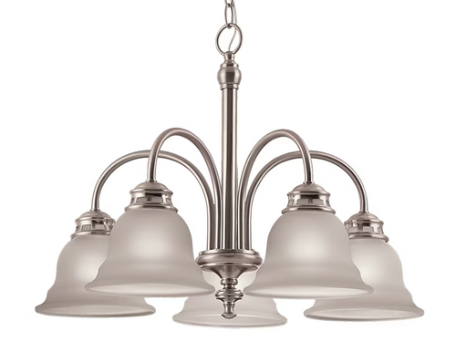 Project Source Fallsbrook 5-Light Brushed Nickel Traditional Dry rated Chandelier