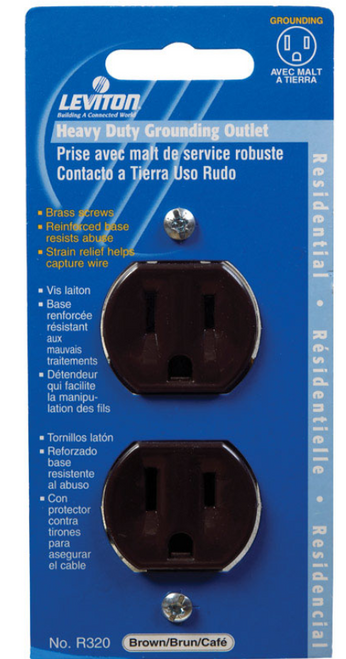 Leviton 15 amps 125 V Duplex Brown Outlet