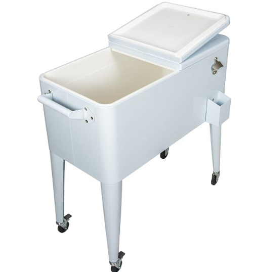 80qt Portable Rolling Patio Cooler - Permasteel