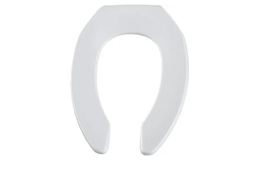 Mayfair by Bemis Never Loosens Open Front Commercial Plastic Toilet Seat White