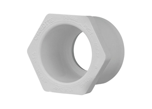 Charlotte Pipe 1 In. SPG x 3/4 In. Slip Schedule 40 PVC Bushing