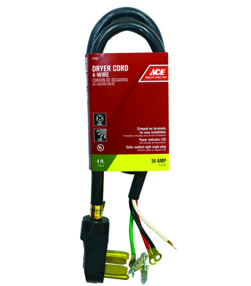 Ace 10/4 SRDT 4 ft. L Dryer Cord 4 Wire