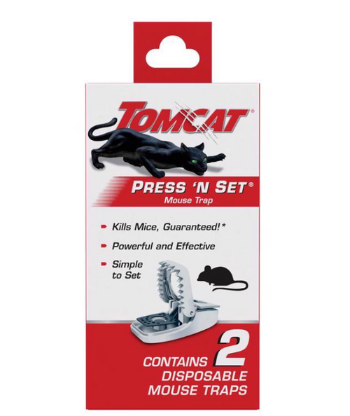 Tomcat Press 'N Set Small Snap Trap For Mice 2 pk