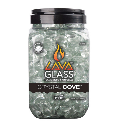 Bond Manufacturing Crystal Cove Clear Gloss Glass Fire Pit Lava Glass