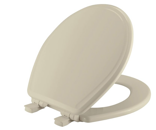 MAYFAIR 48SLOWA 006 Toilet Seat will Slow Close, Never Loosen and Easily Remove, ROUND, Durable Enameled Wood, Bone